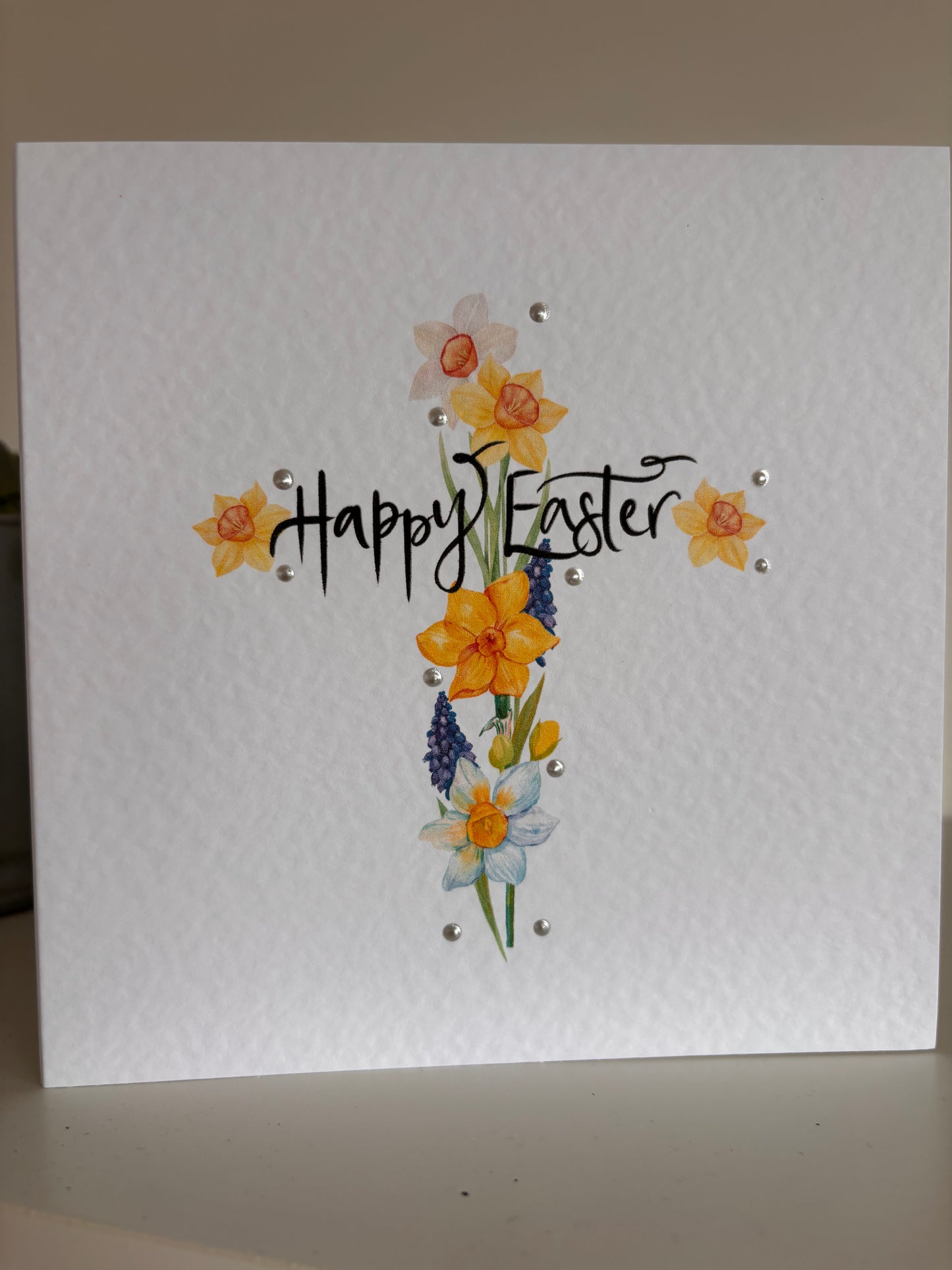 Floral cross Easter card