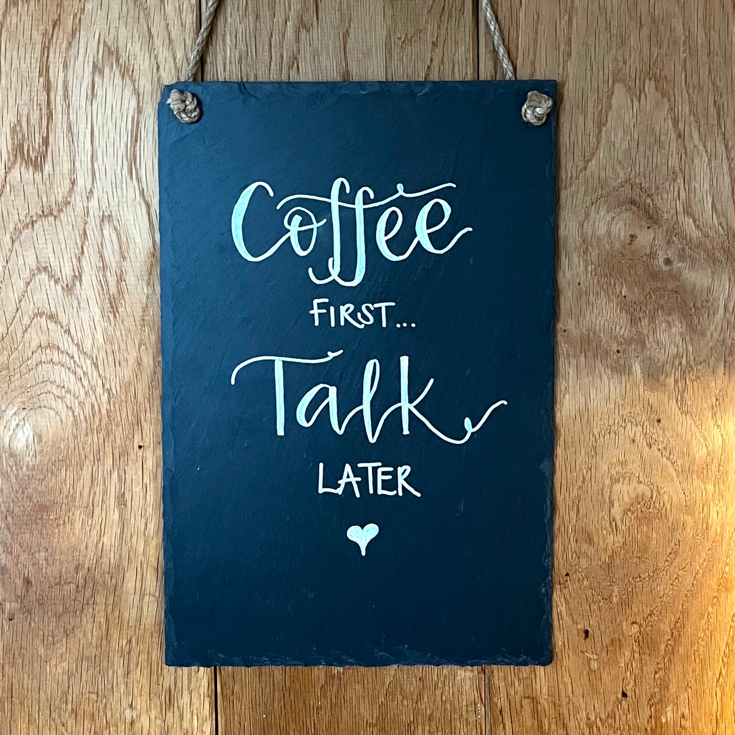 Hand-lettered Personalised Slate Sign by Coppertop Cards