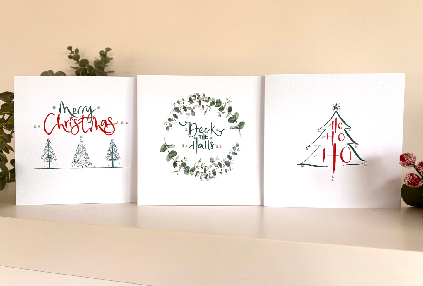 Mixed Simple Christmas card set x 6