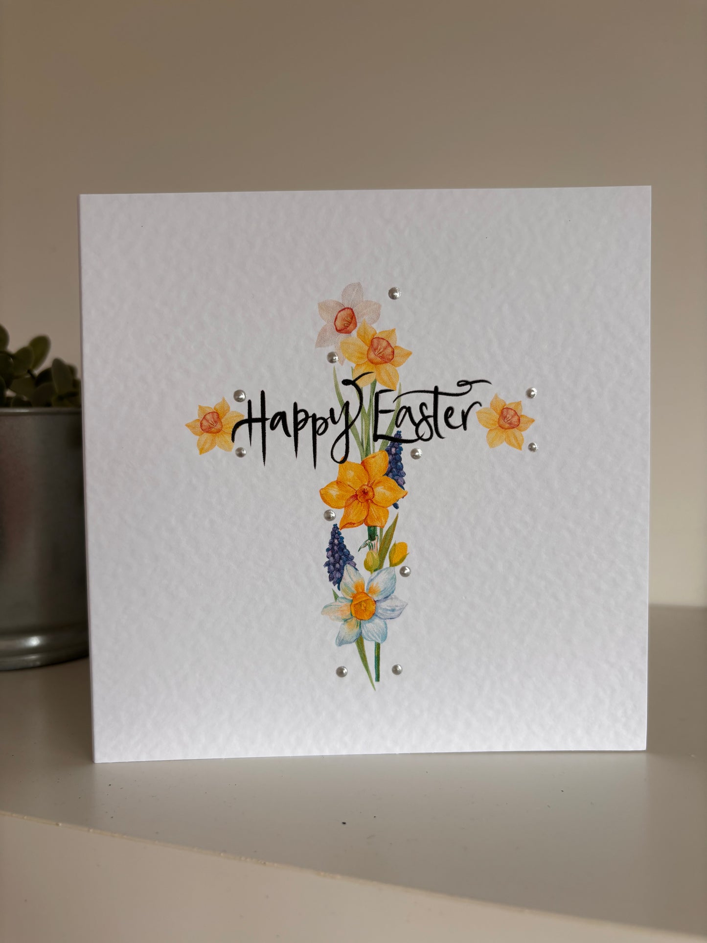 Floral cross Easter card