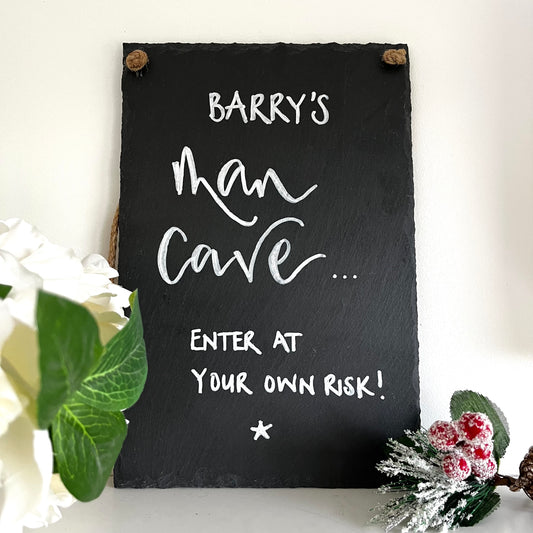 Hand-lettered Personalised Slate Sign by Coppertop Cards