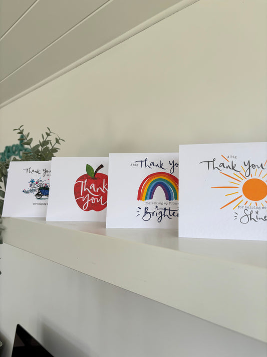 Set of 4 or 8 Teacher A6 cards 1