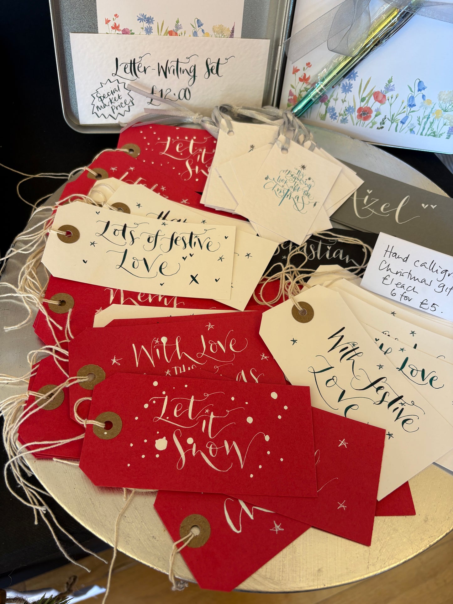 Christmas gift tags - hand lettered