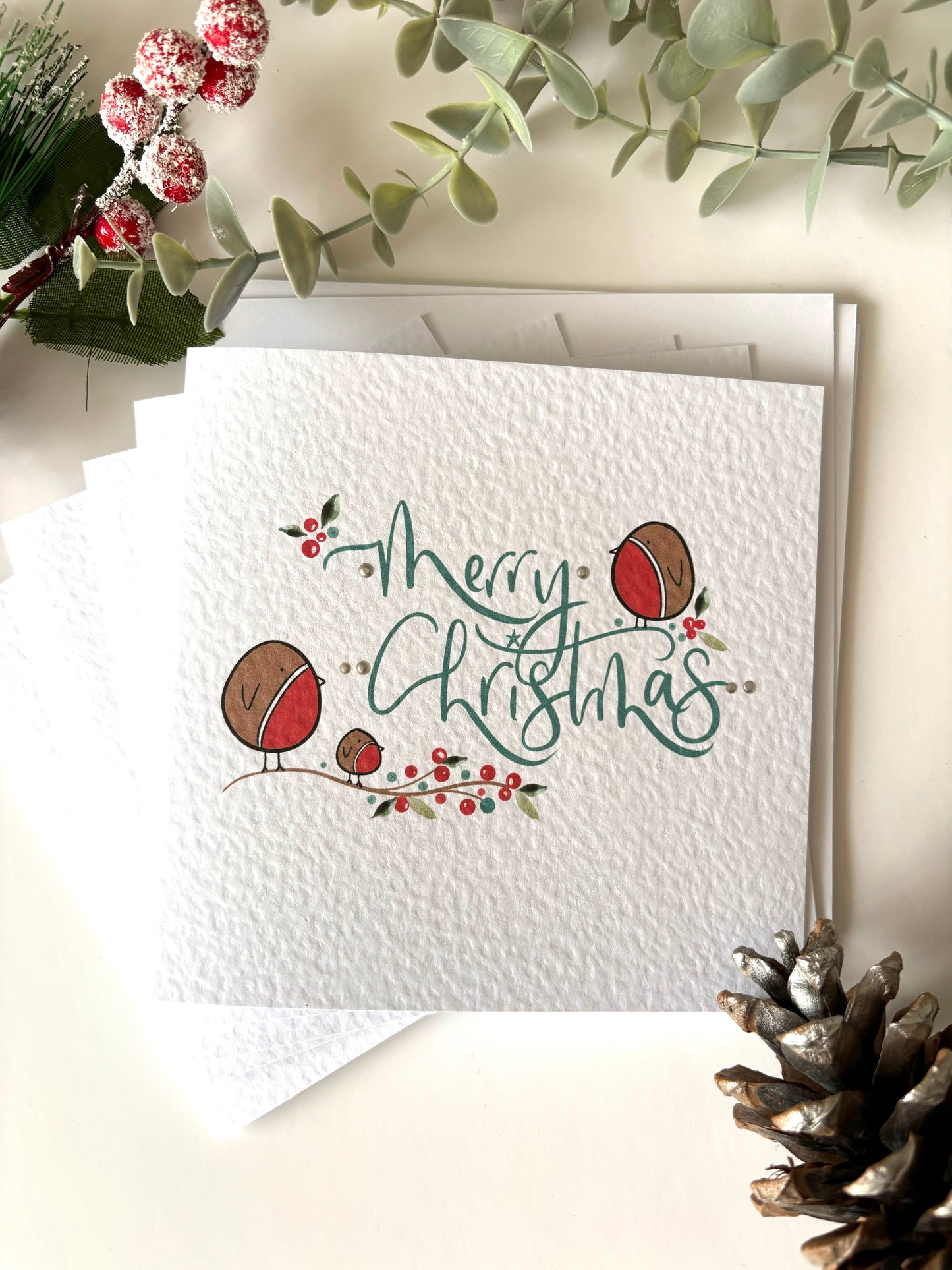 Merry Christmas Robin Card Pack of 5