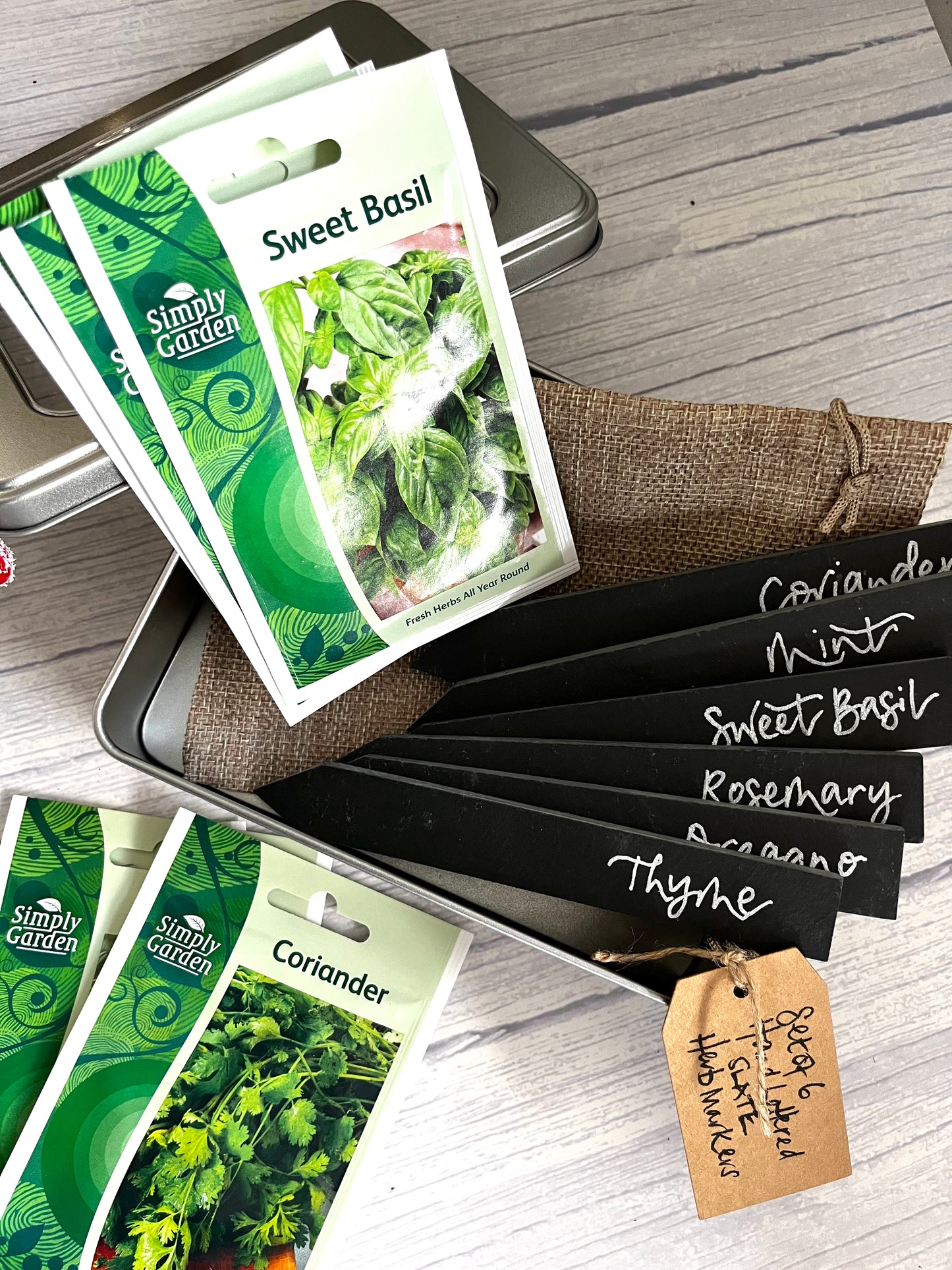 Hand-lettered slate garden markers Gift Set -by Coppertop Cards
