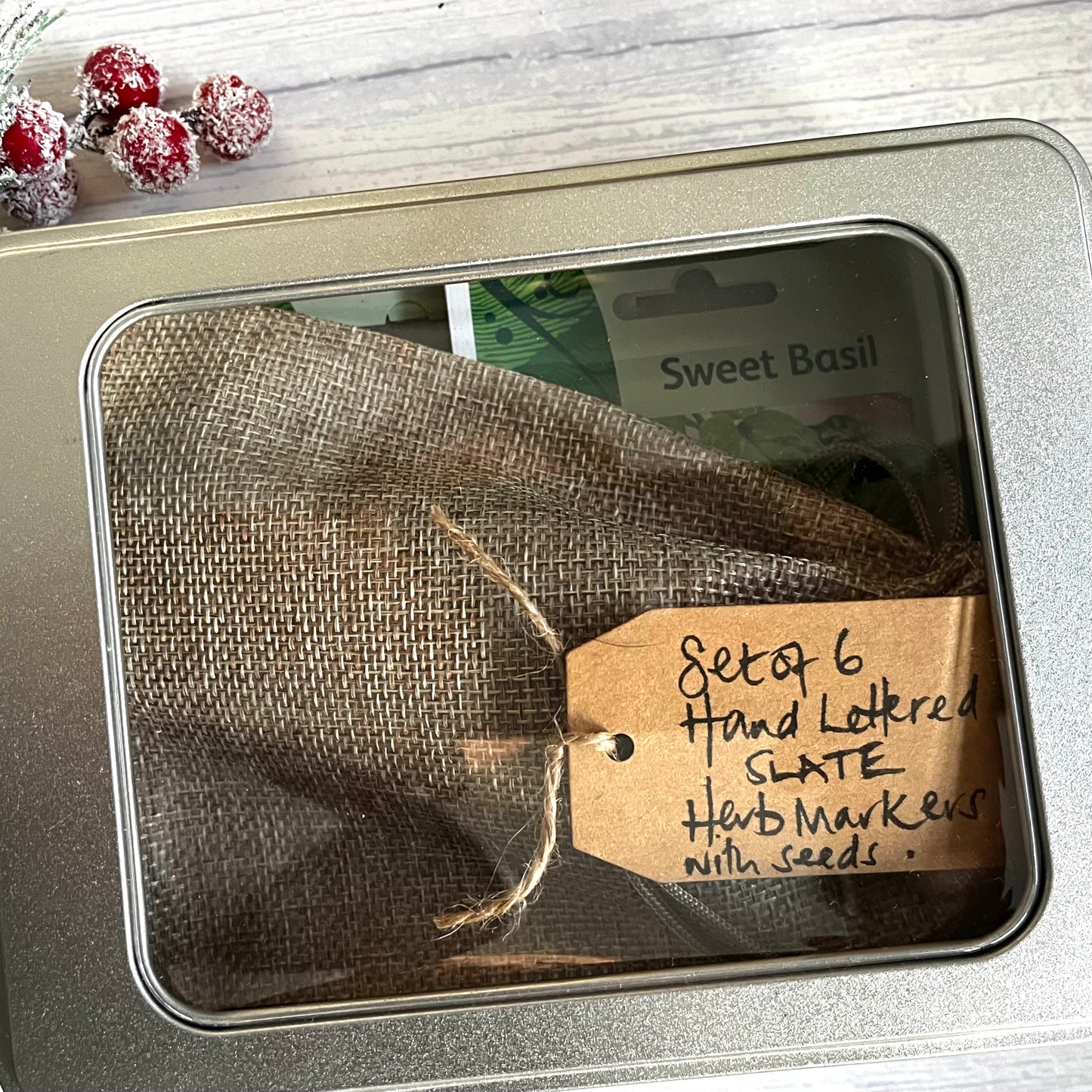 Hand-lettered slate garden markers Gift Set -by Coppertop Cards