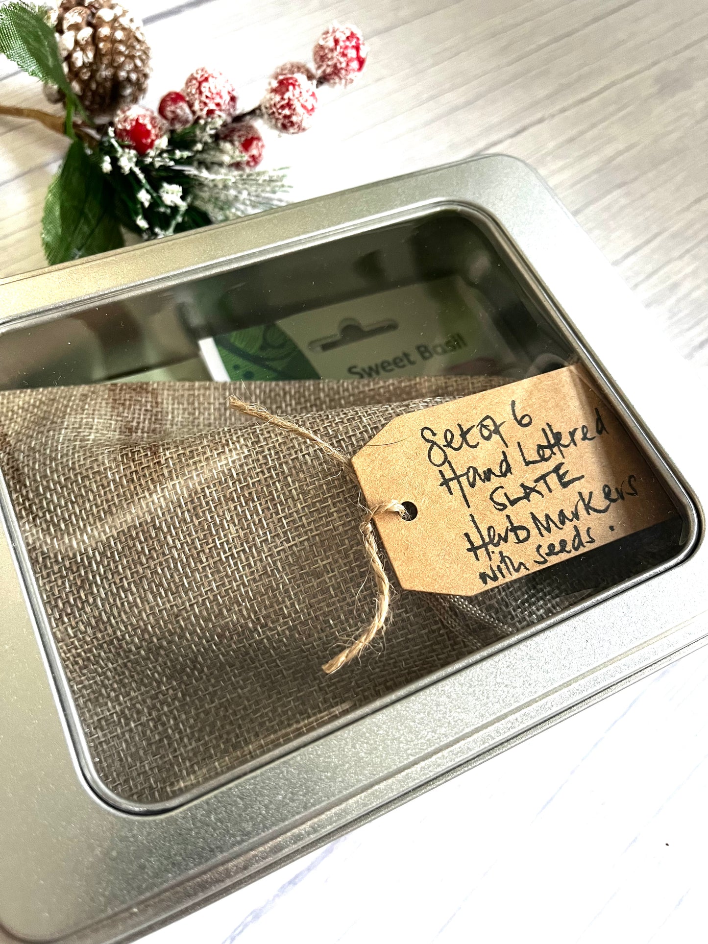 Hand-lettered slate garden markers Gift Set -by Coppertop Cards