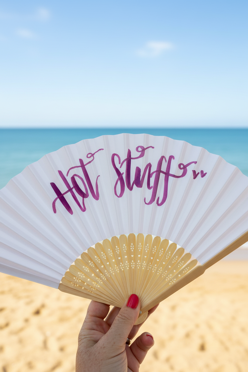 Hand-lettered paper fans