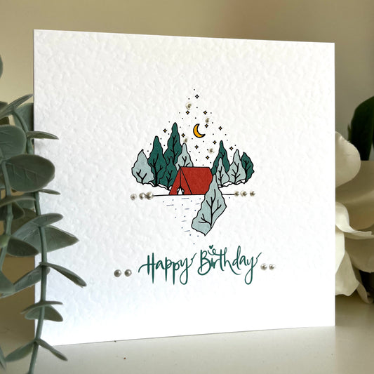 Camping birthday card