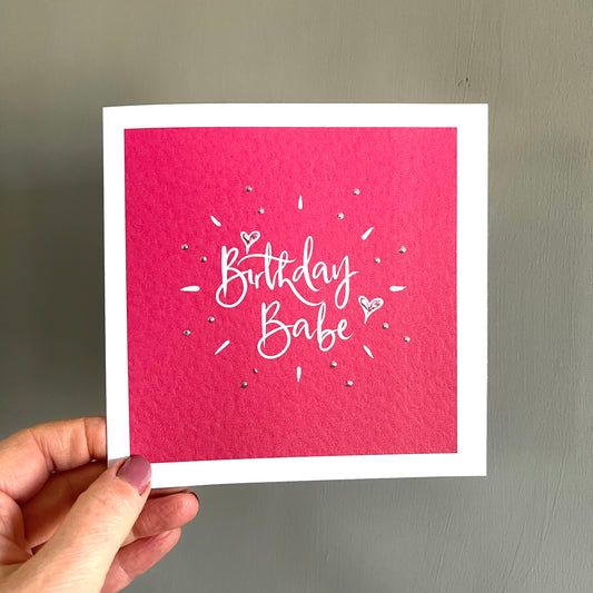 Birthday Babe Card Pink