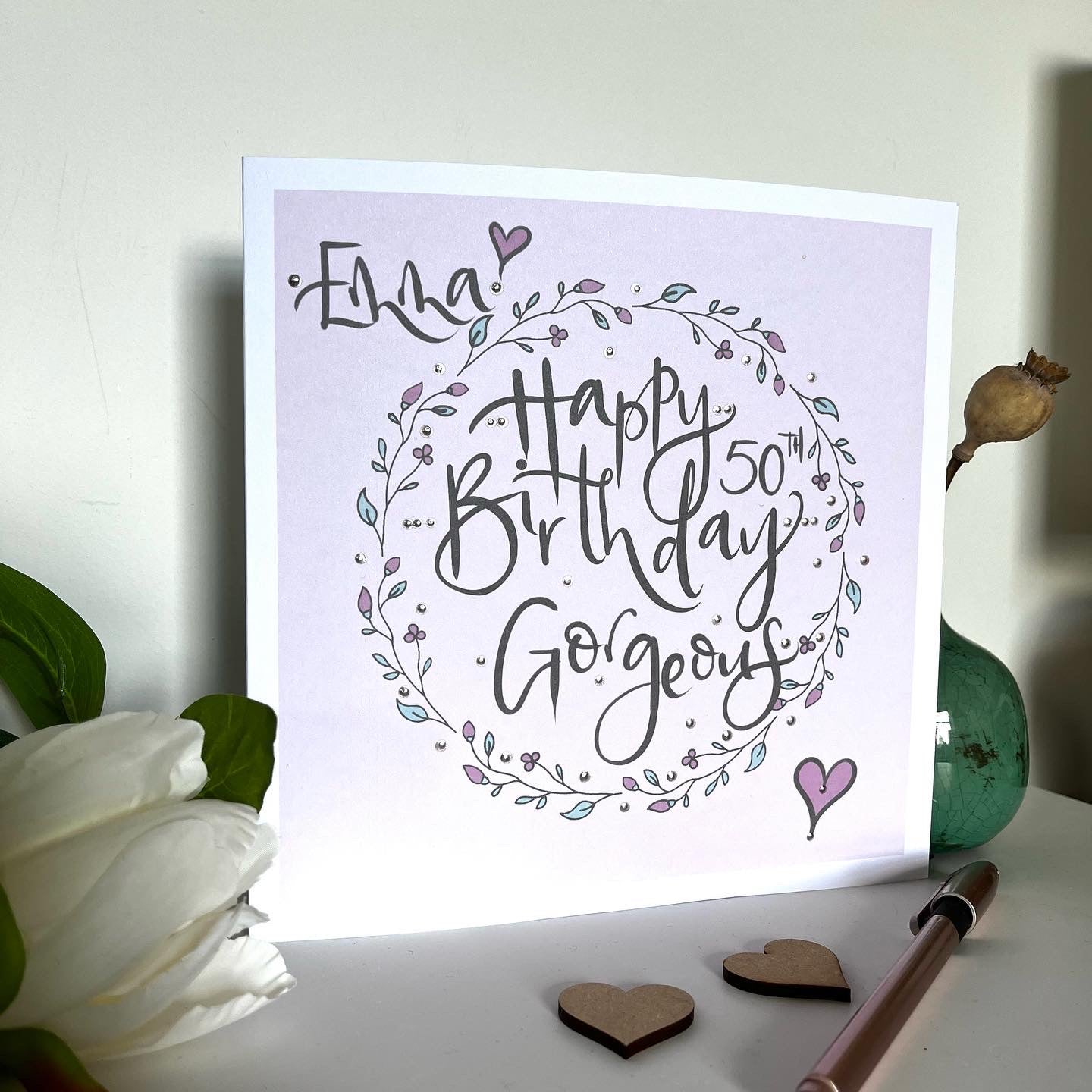 Personalised Happy Birthday Gorgeous Card in Pink