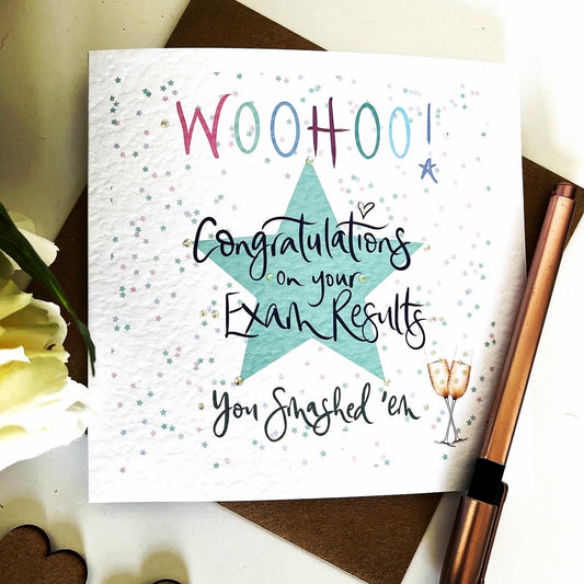 WOOHOO Exam Results - Congratulations Greeting Card