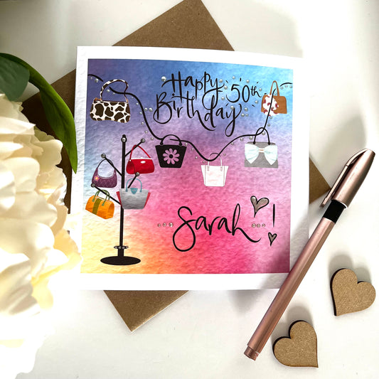 Personalised Handbag Lovers Birthday Card