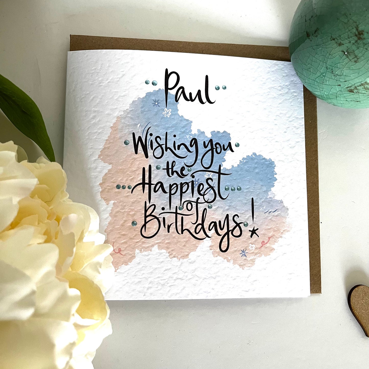 Minimalistic Watercolour Birthday Card