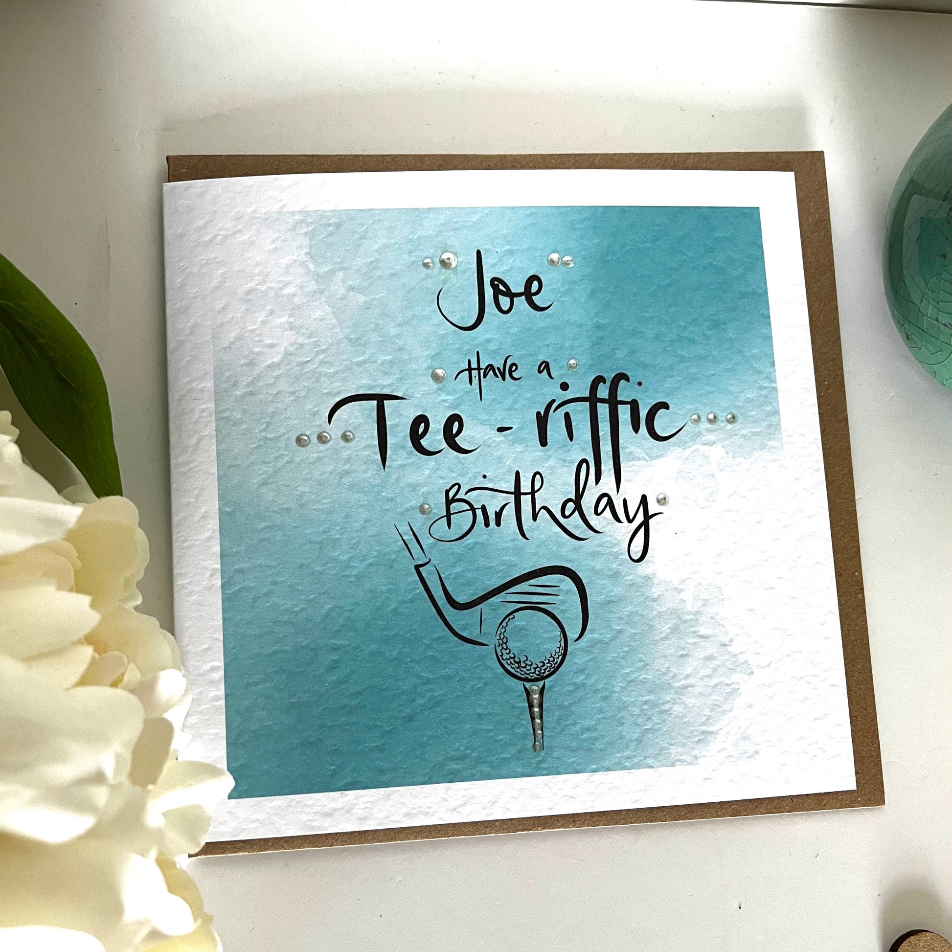 Custom Golfer Watercolour Birthday Card