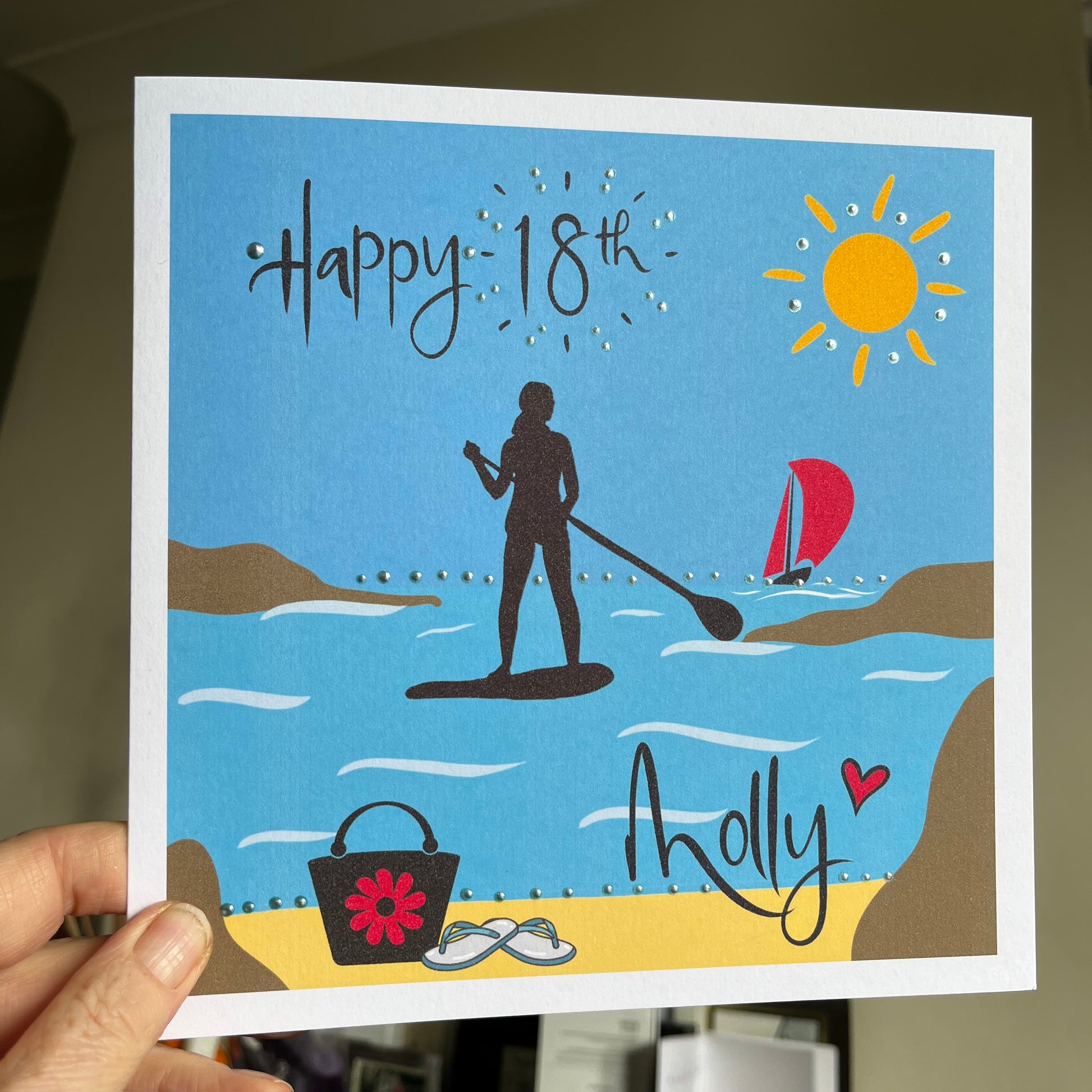 Personalised Paddleboarder Birthday Card