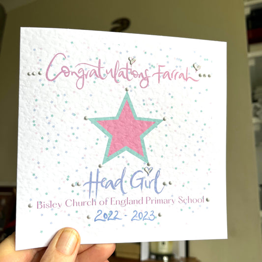 Congratulations Head Girl Card