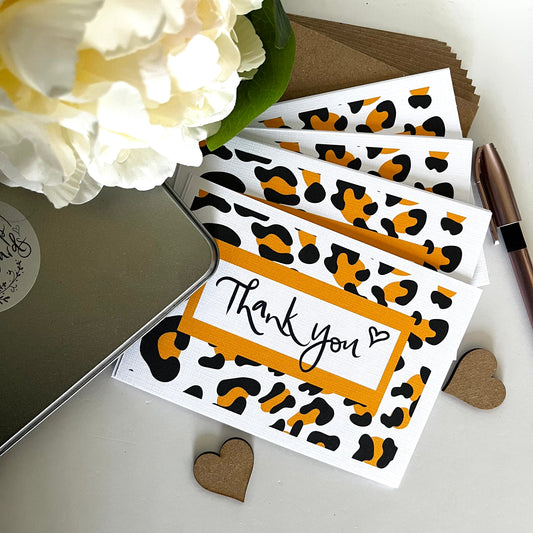 Thank you Leopard print post card