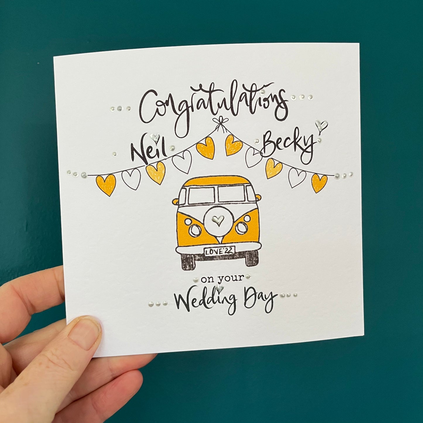 Personalised Congratulations On Your Wedding Day VW Camper Greetings Card