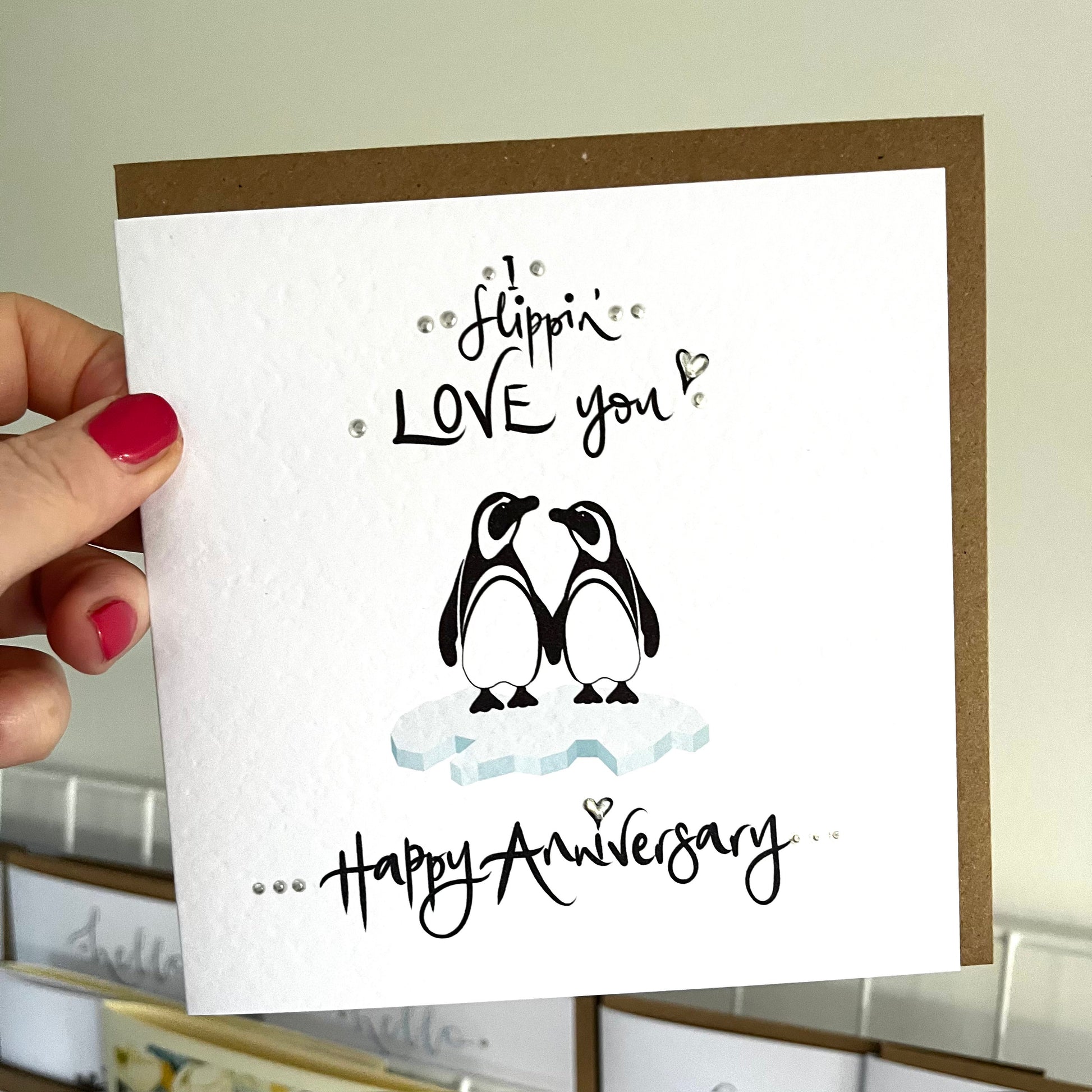 Penguin "I love you" Anniversary Pun Card