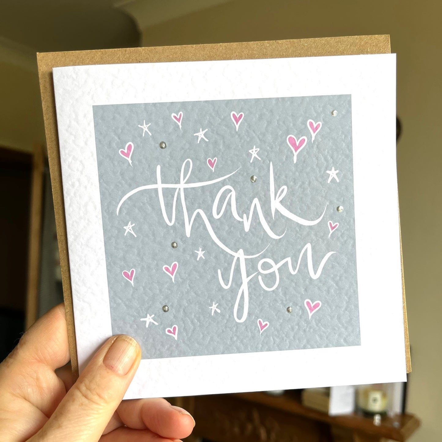 Grey Thank You Card