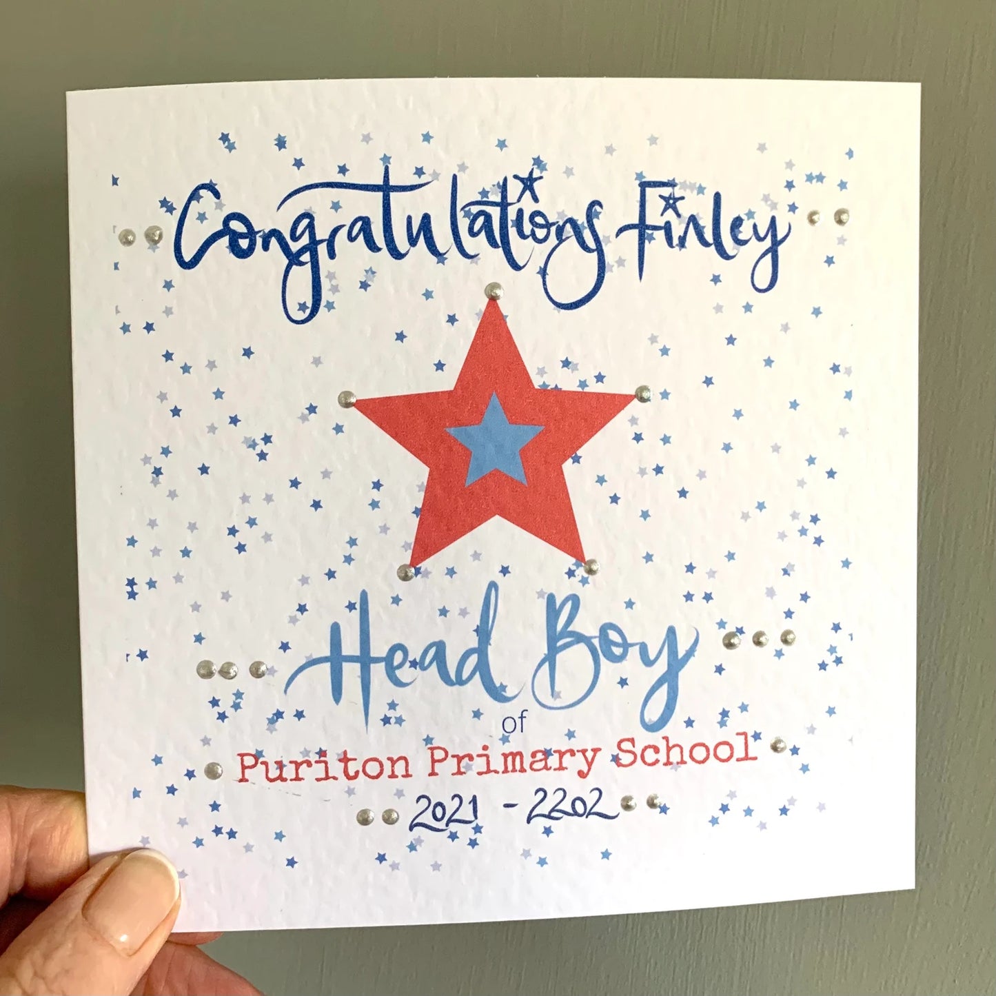 Personalised Congratulations Head Boy Card