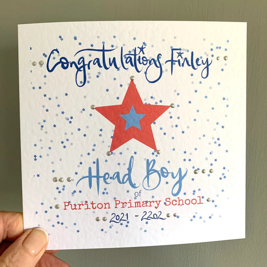 Personalised Congratulations Head Boy Card