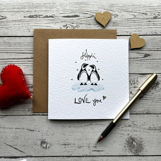 Penguin "I love you" Card