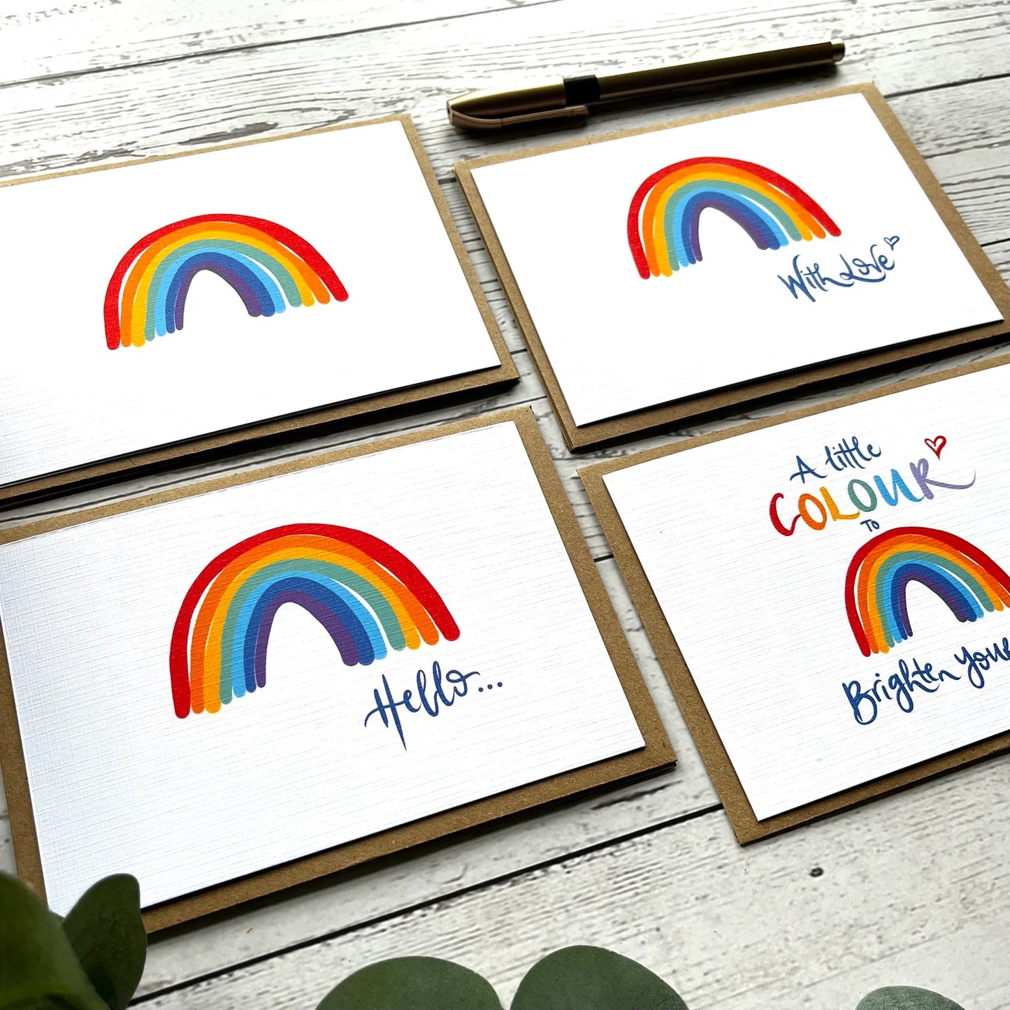 Set of 4 or 8 Rainbow Postcards
