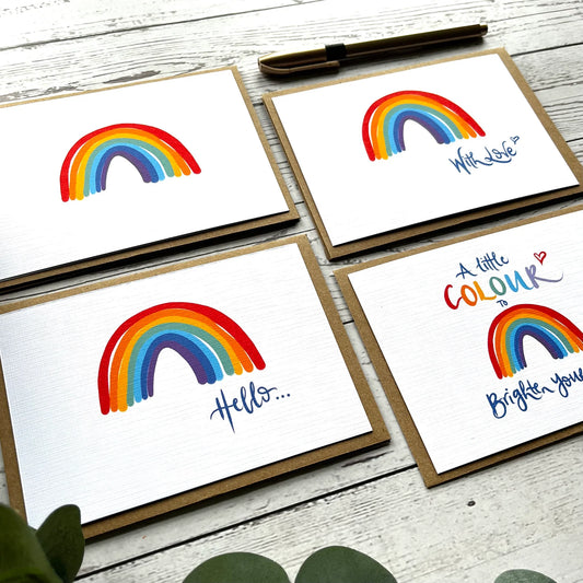 Set of 4 or 8 Rainbow Postcards