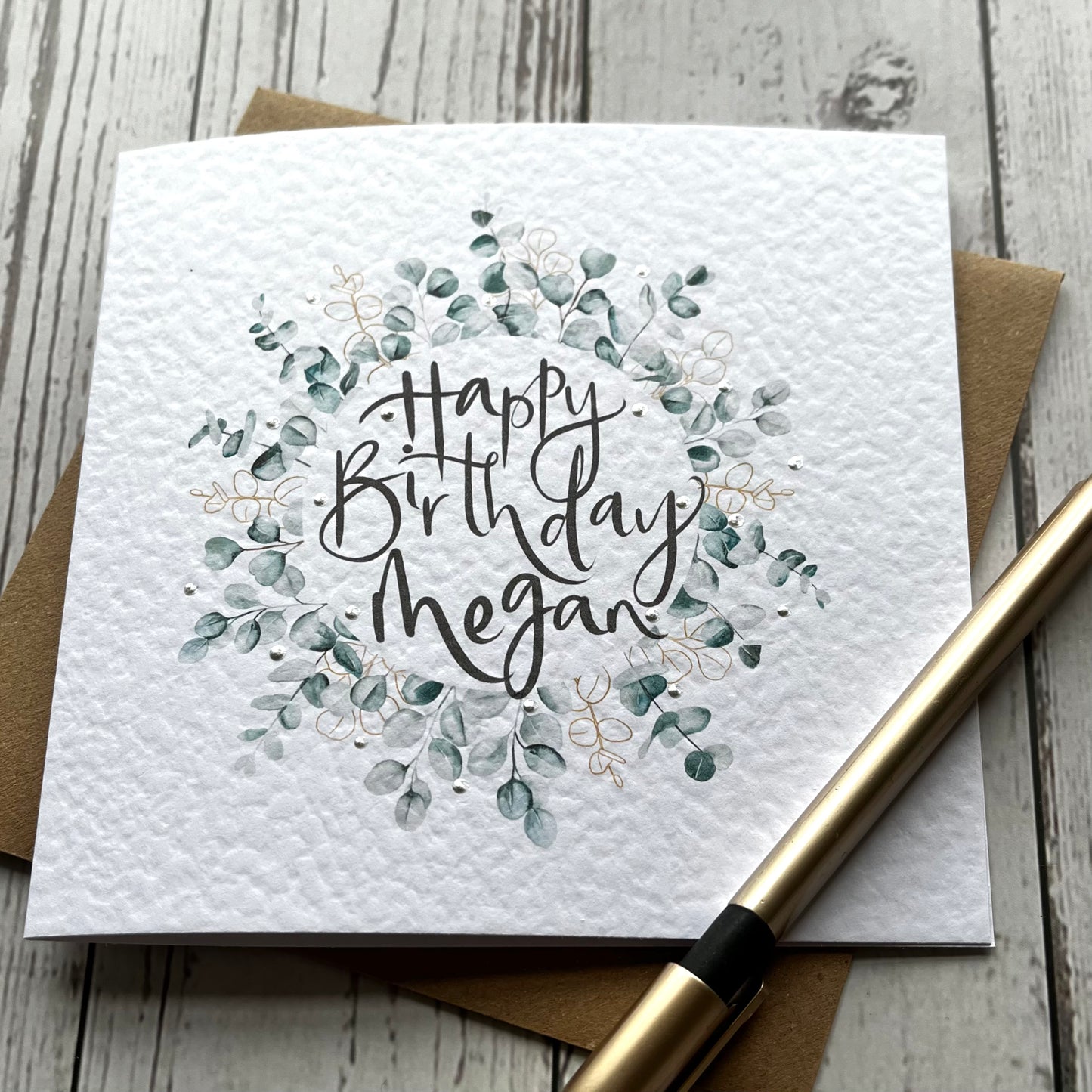 Eucalyptus Border Birthday Card