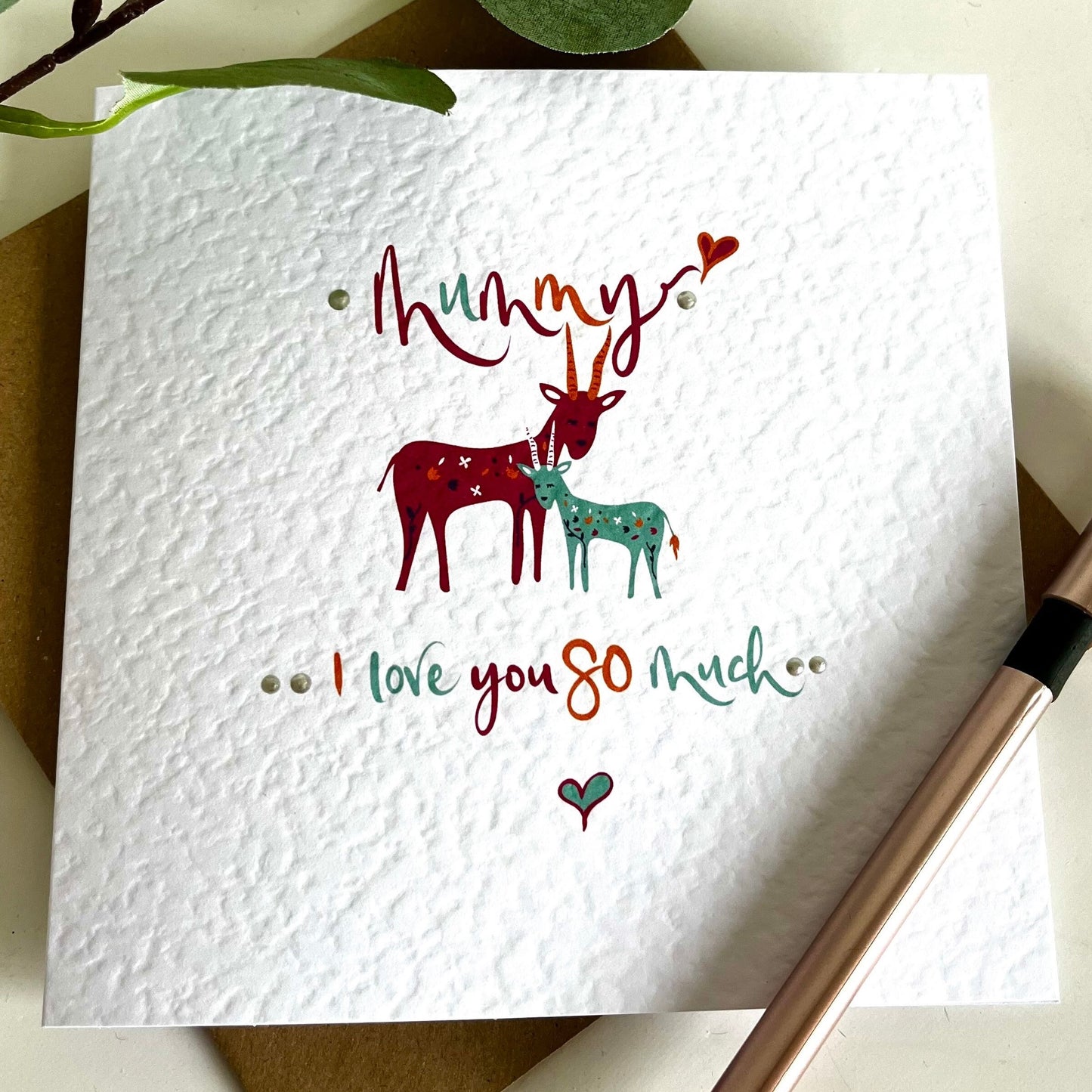 Cute Bright Scandi Deer Mother’s Day card