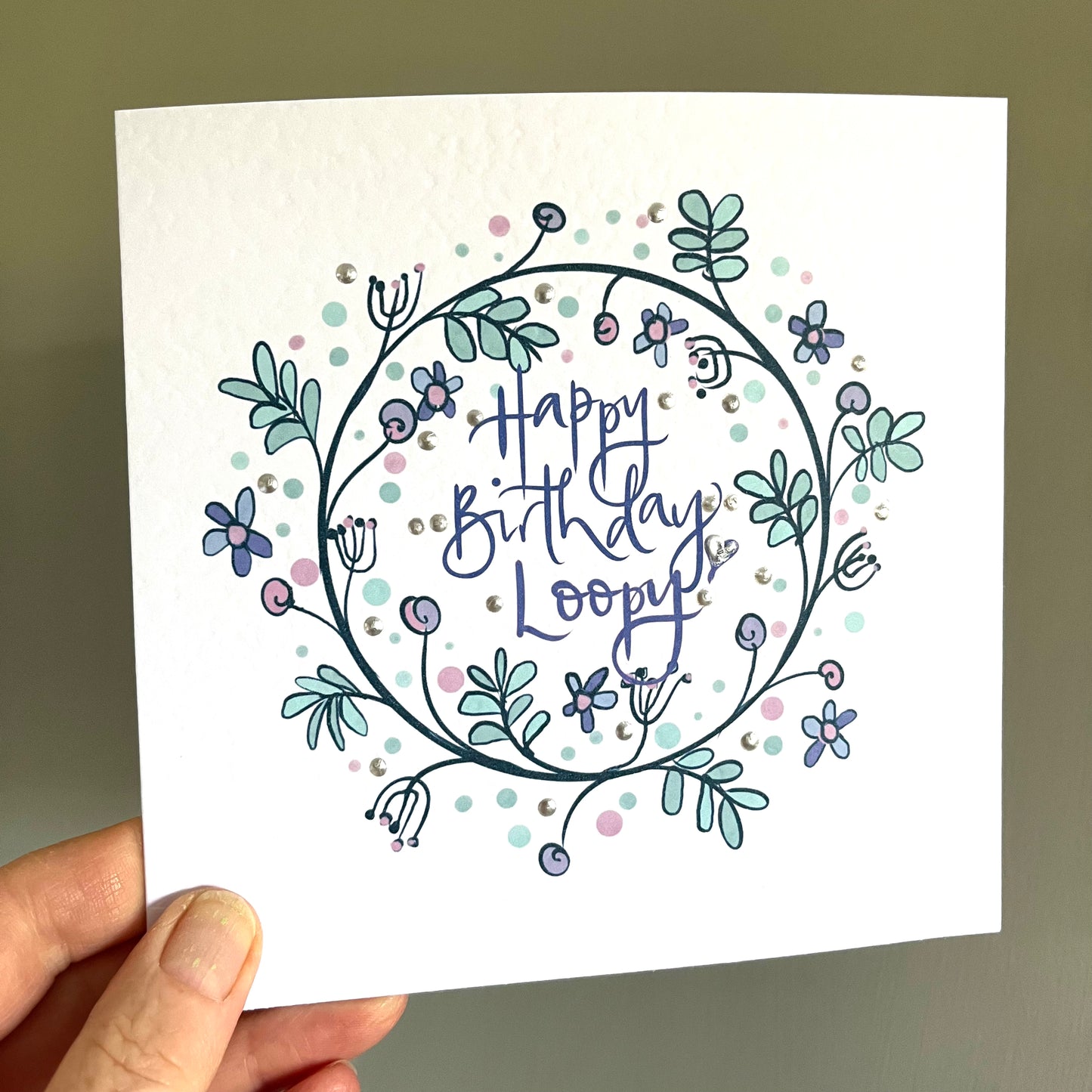 Personalised Floral Wreathed Birthday Card
