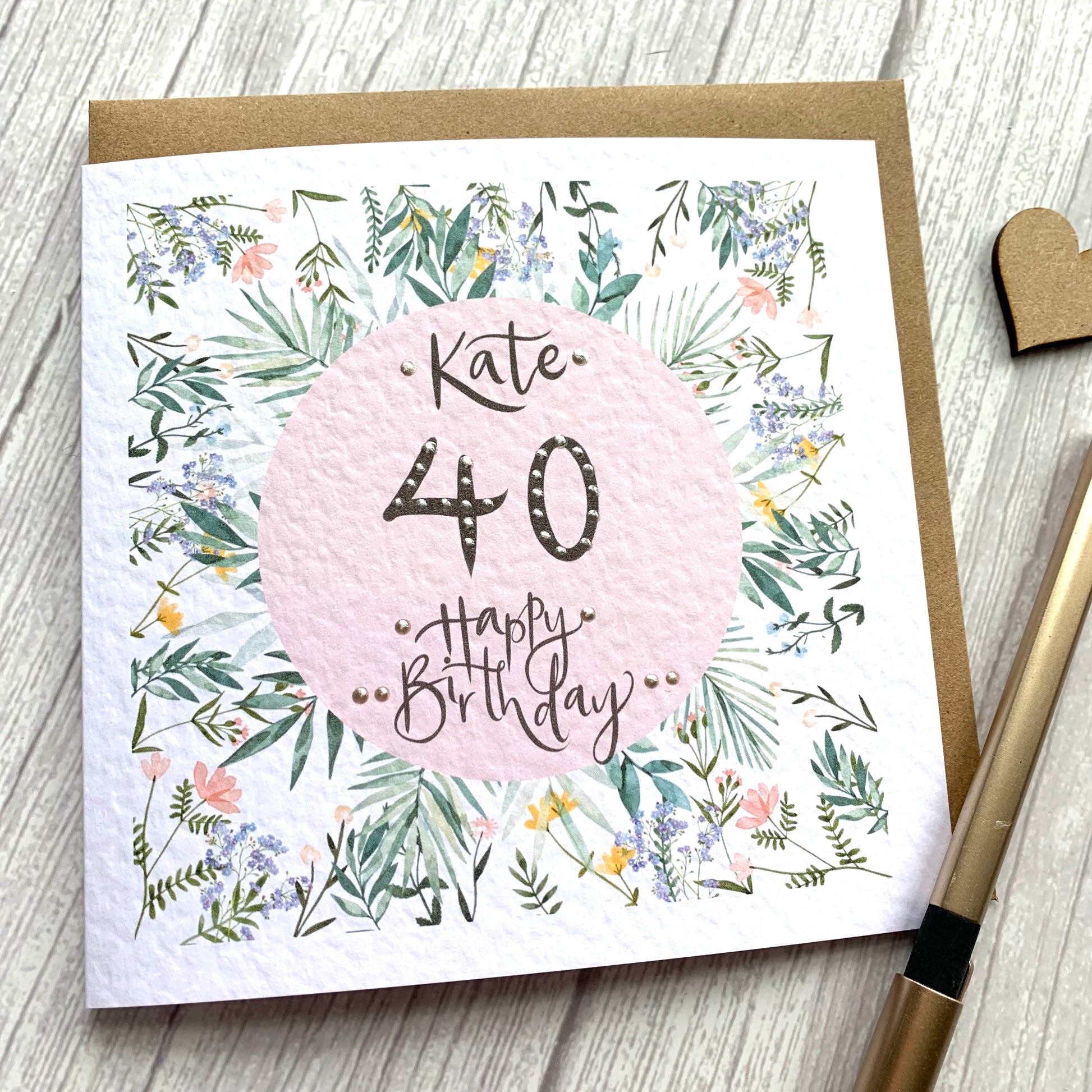 Personalised Pretty Floral Birthday Card