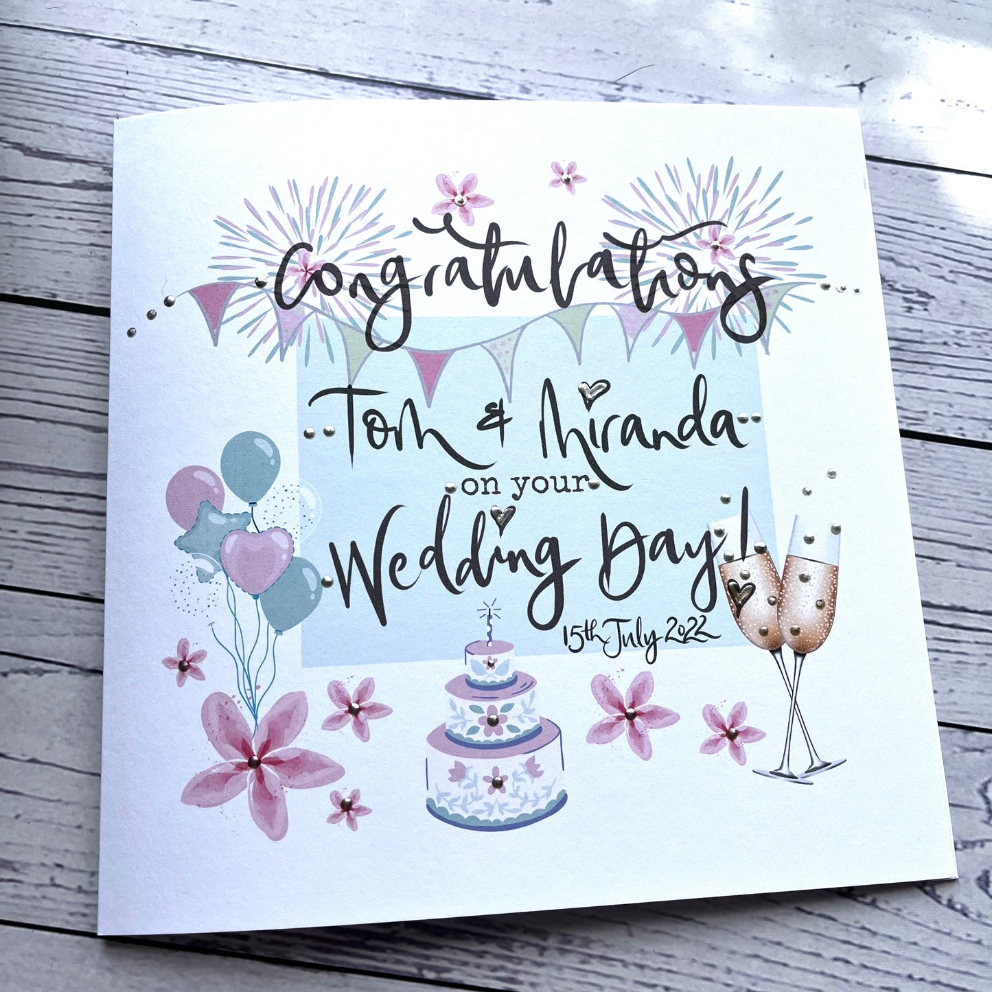 Celebrations and Cake Wedding card Customised