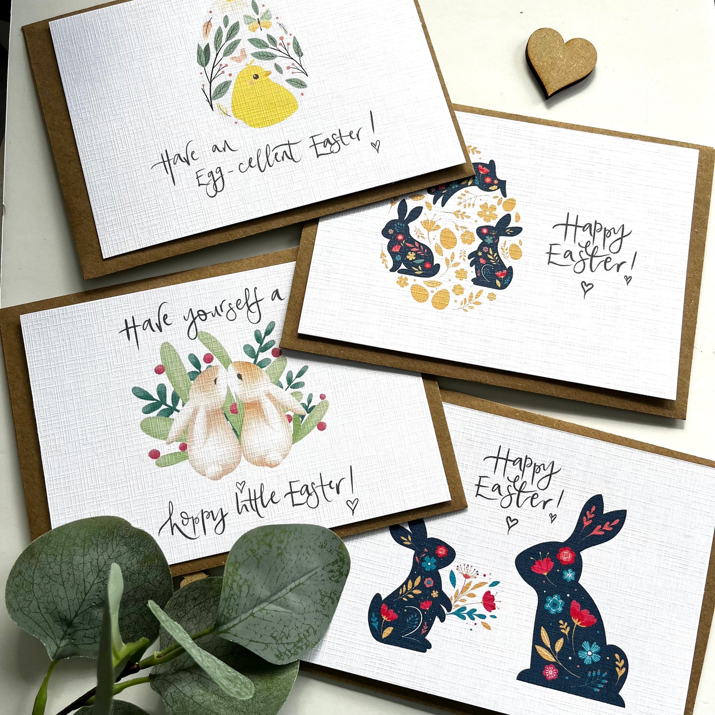 Set of 4, 8 or tin of 12 Cute Easter postcard