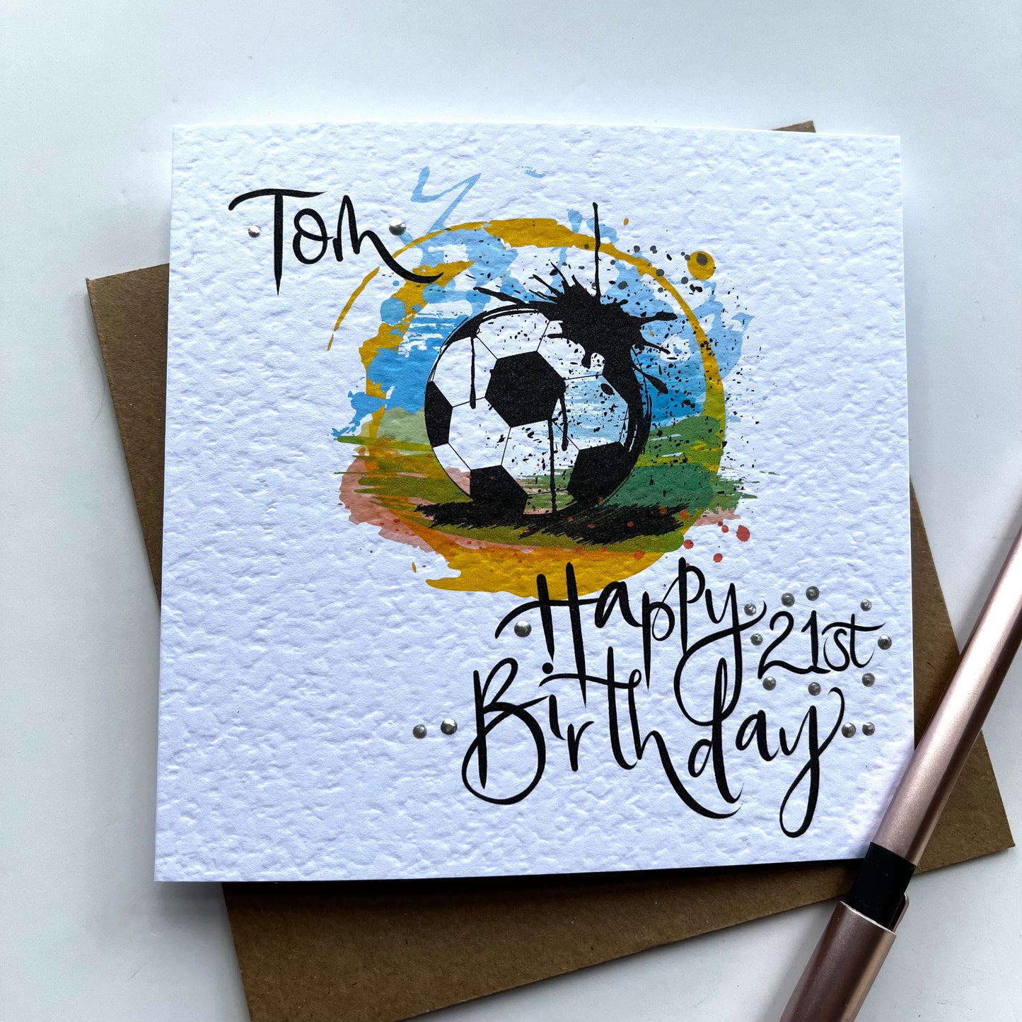 Football Birthday Card Abstract Design