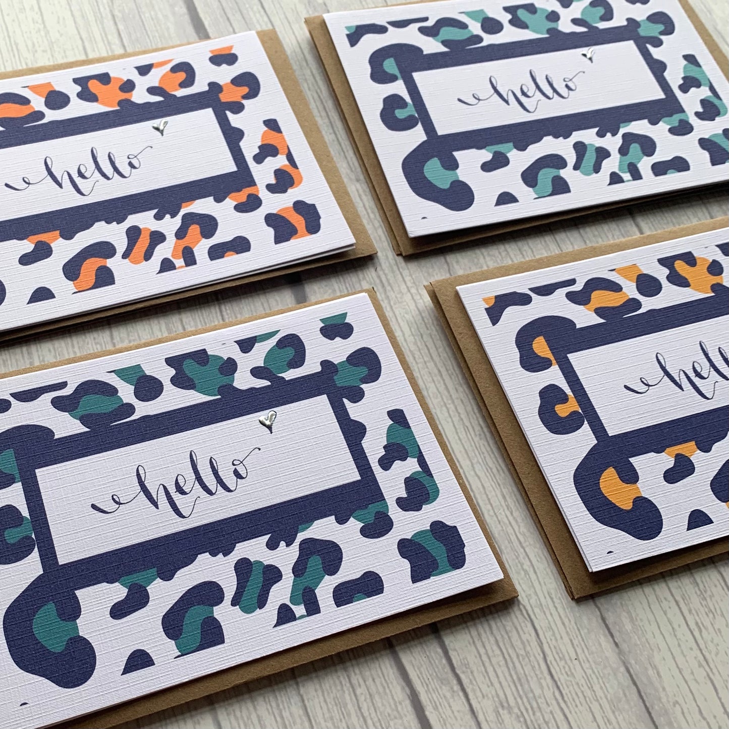Set of A6 4 or 8 Leopard Print Postcards/Notecards