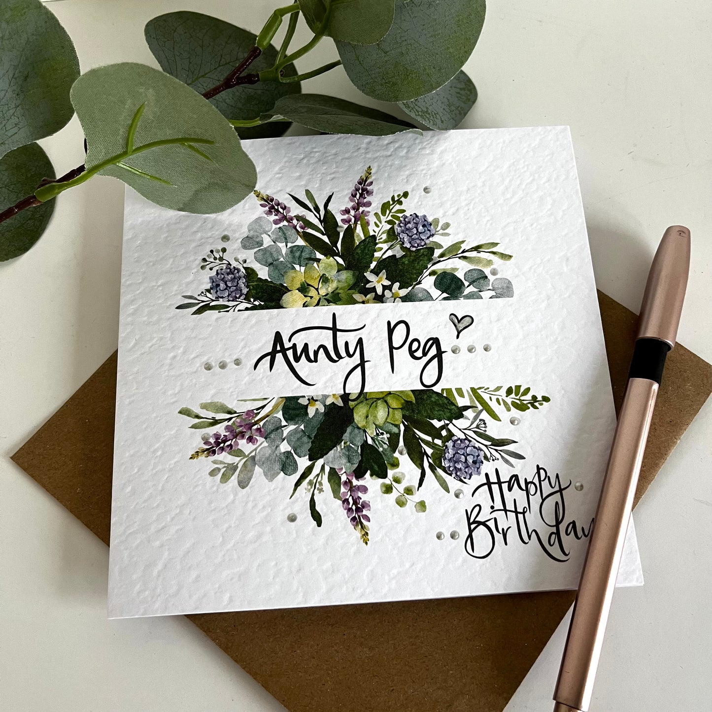 Personalised Floral Birthday Card