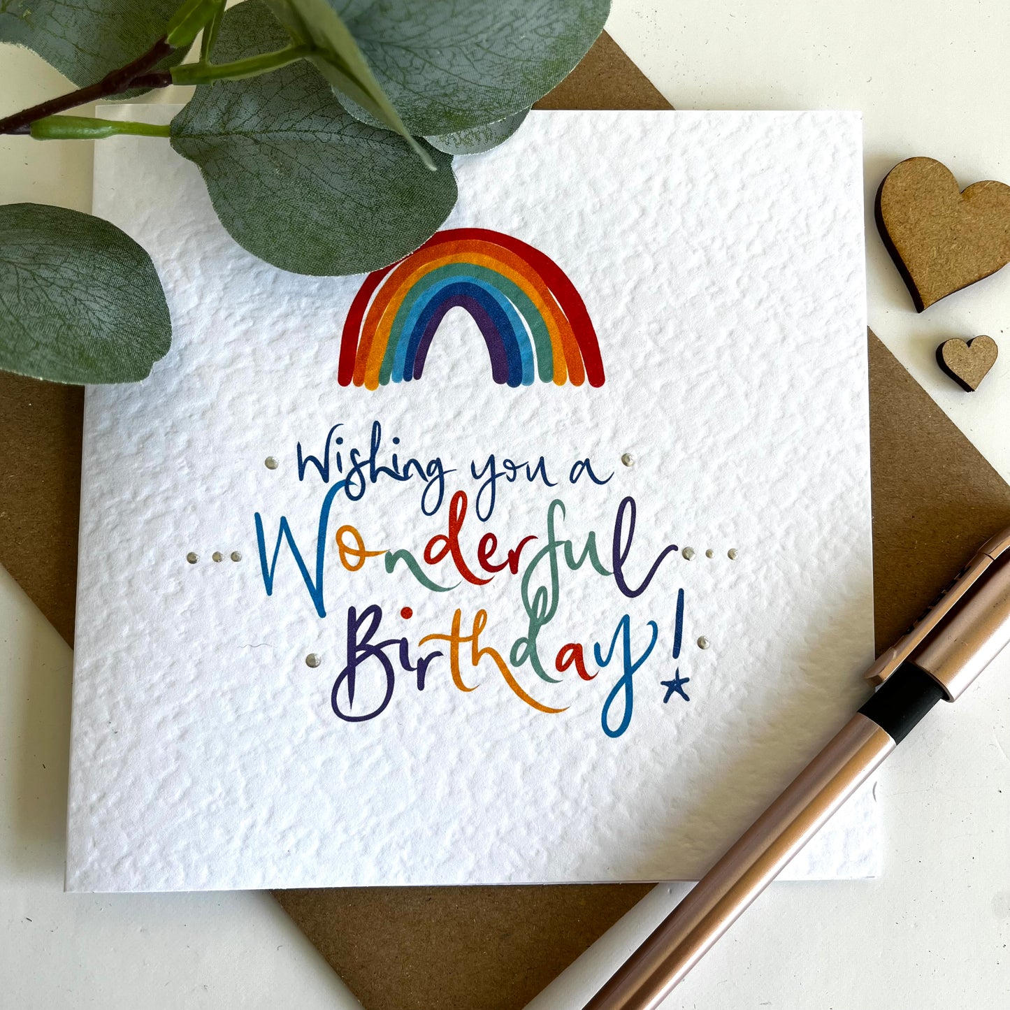 Rainbow Wonderful Wishes Birthday Card