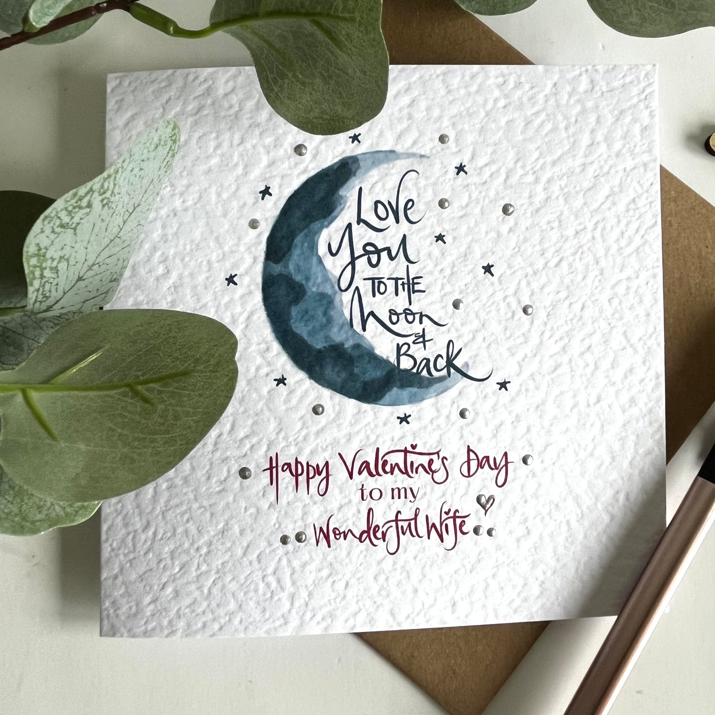 Love You to the Moon and Back Valentines Card