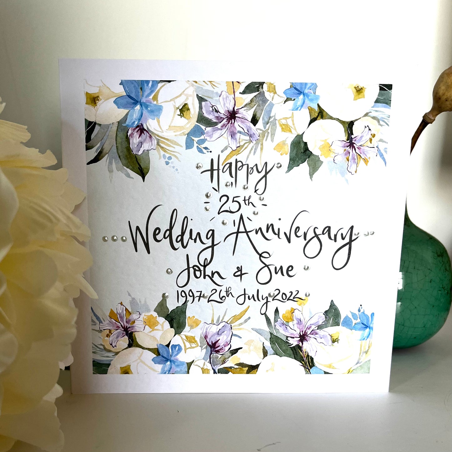 Floral Personalised Anniversary Card