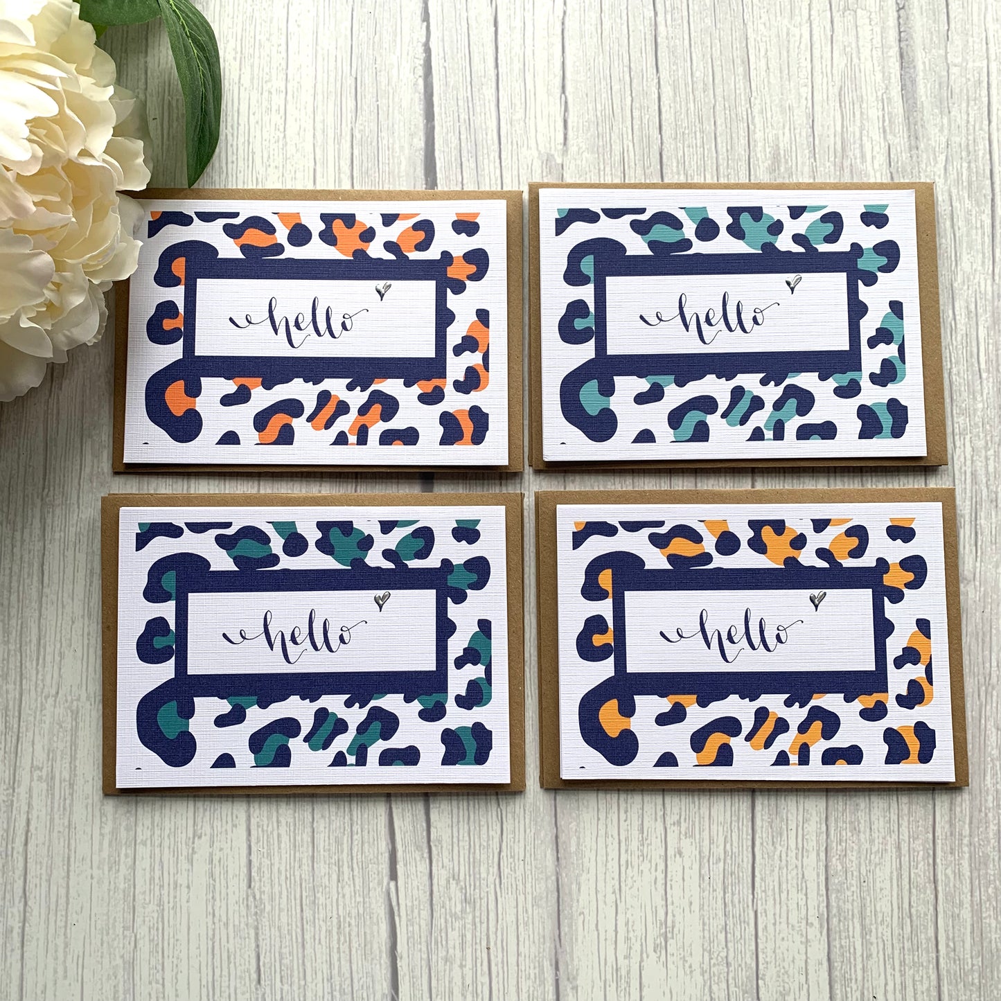 Set of A6 4 or 8 Leopard Print Postcards/Notecards