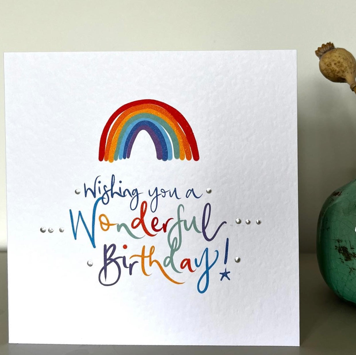 Rainbow Wonderful Wishes Birthday Card