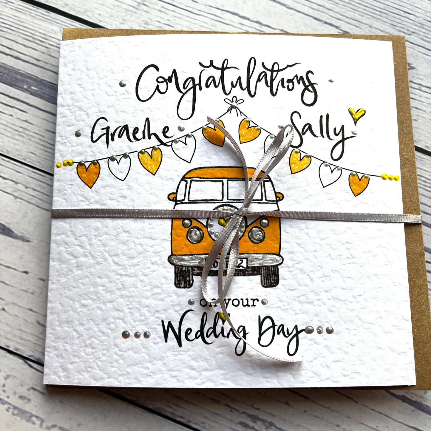 Personalised Congratulations On Your Wedding Day Camper Van Greetings Card