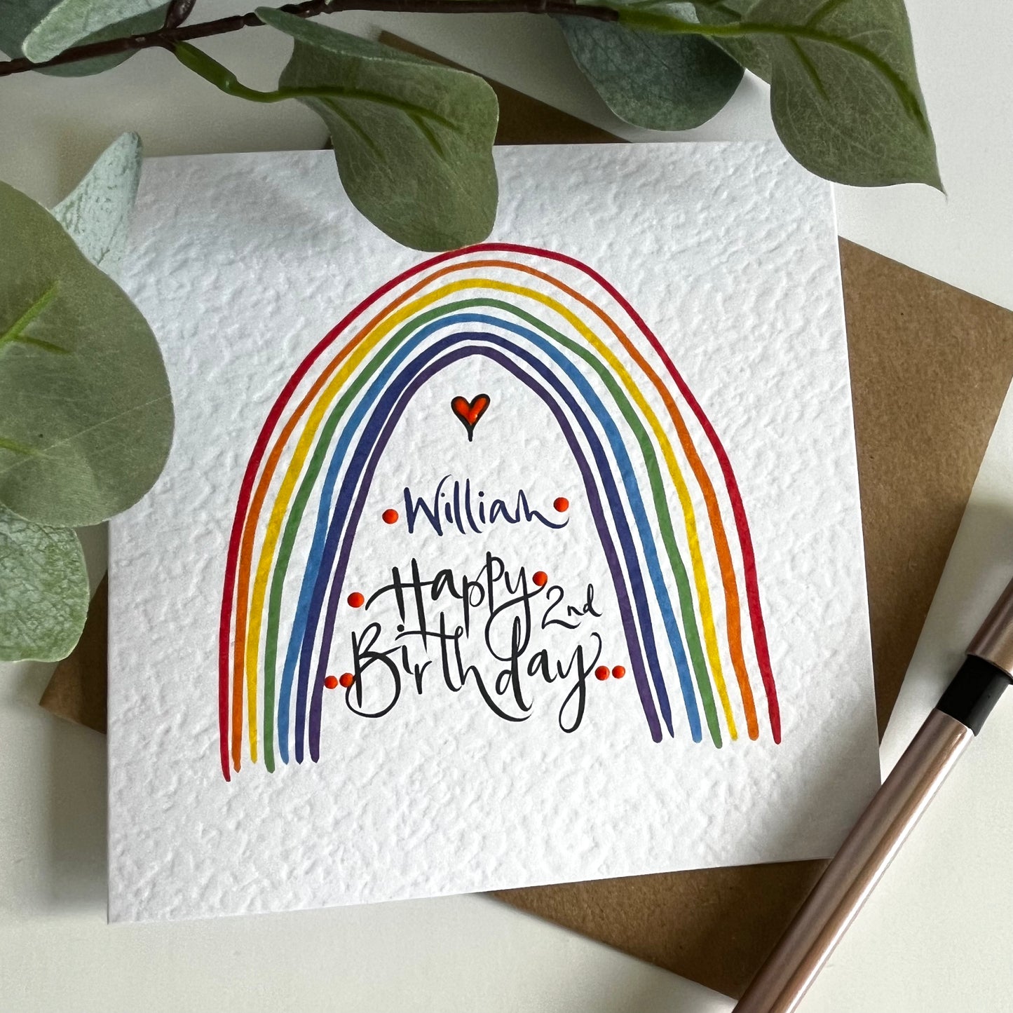 Personalised Bright Rainbow Birthday Card