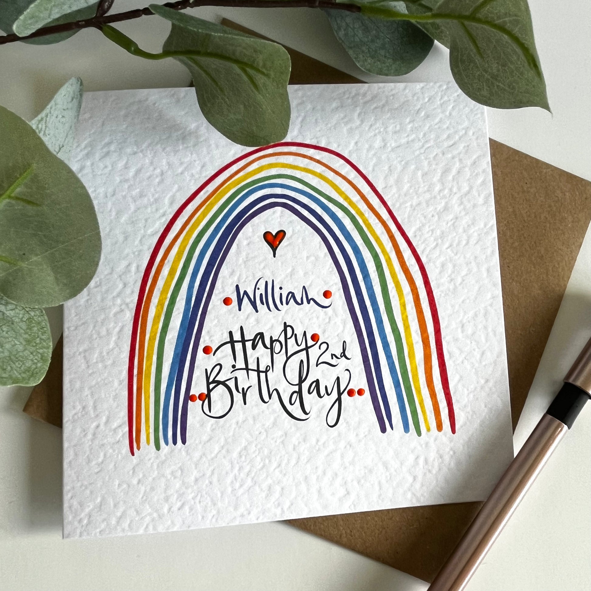 Personalised Bright Rainbow Birthday Card