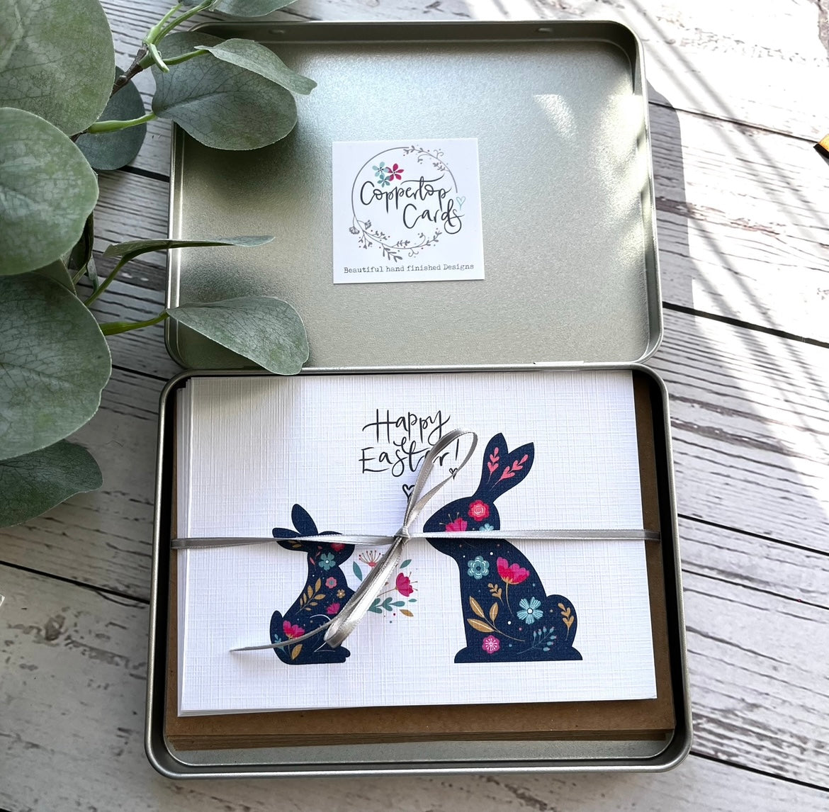 Set of 4, 8 or tin of 12 Cute Easter postcard