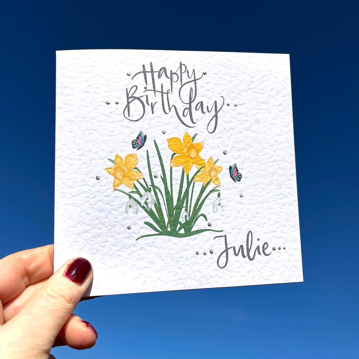 Personalised Daffodil Spring Floral Birthday Card