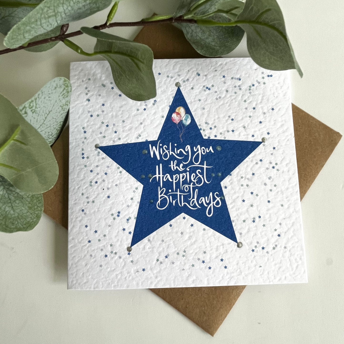 Speckled Star Birthday Card